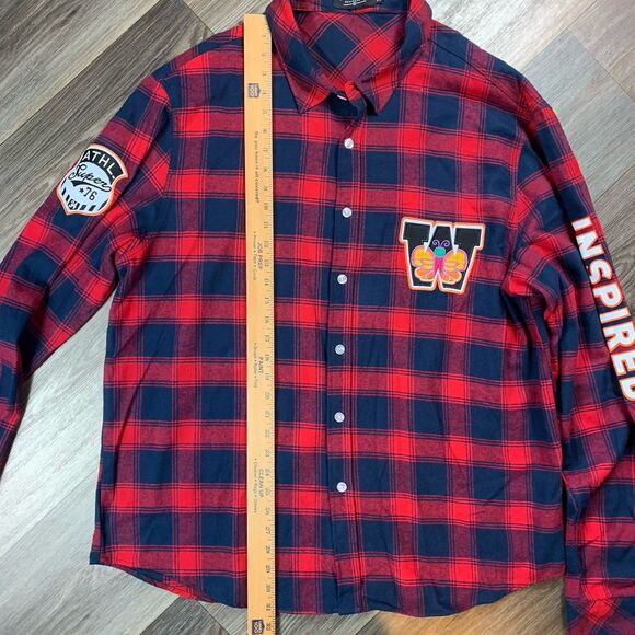 Switch Remarkable Size Mens 3XL Collar Button Up Shirt Red - Picture 6 of 9